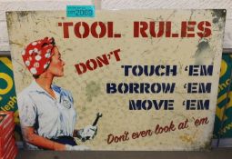 700mm x 500mm sign - Tools Rules