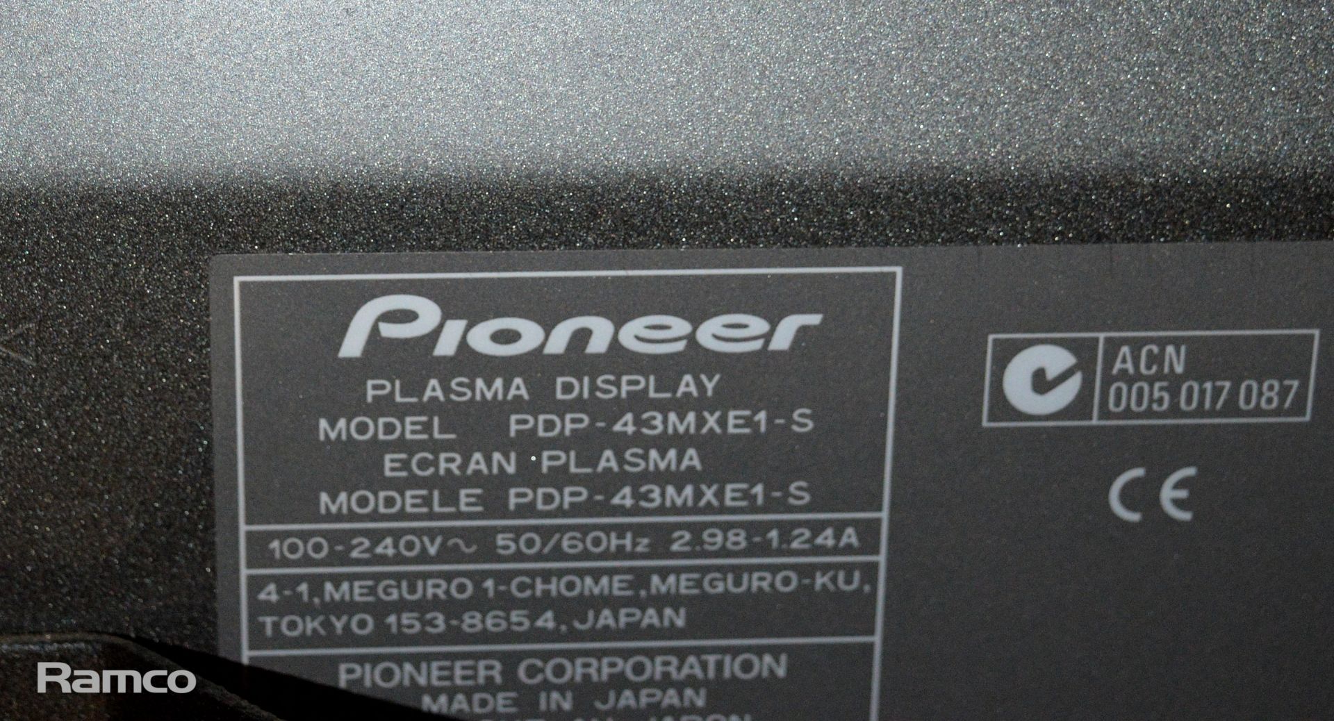 Tandberg Pioneer PDP-43MXE1-S plasma monitor - Image 3 of 3