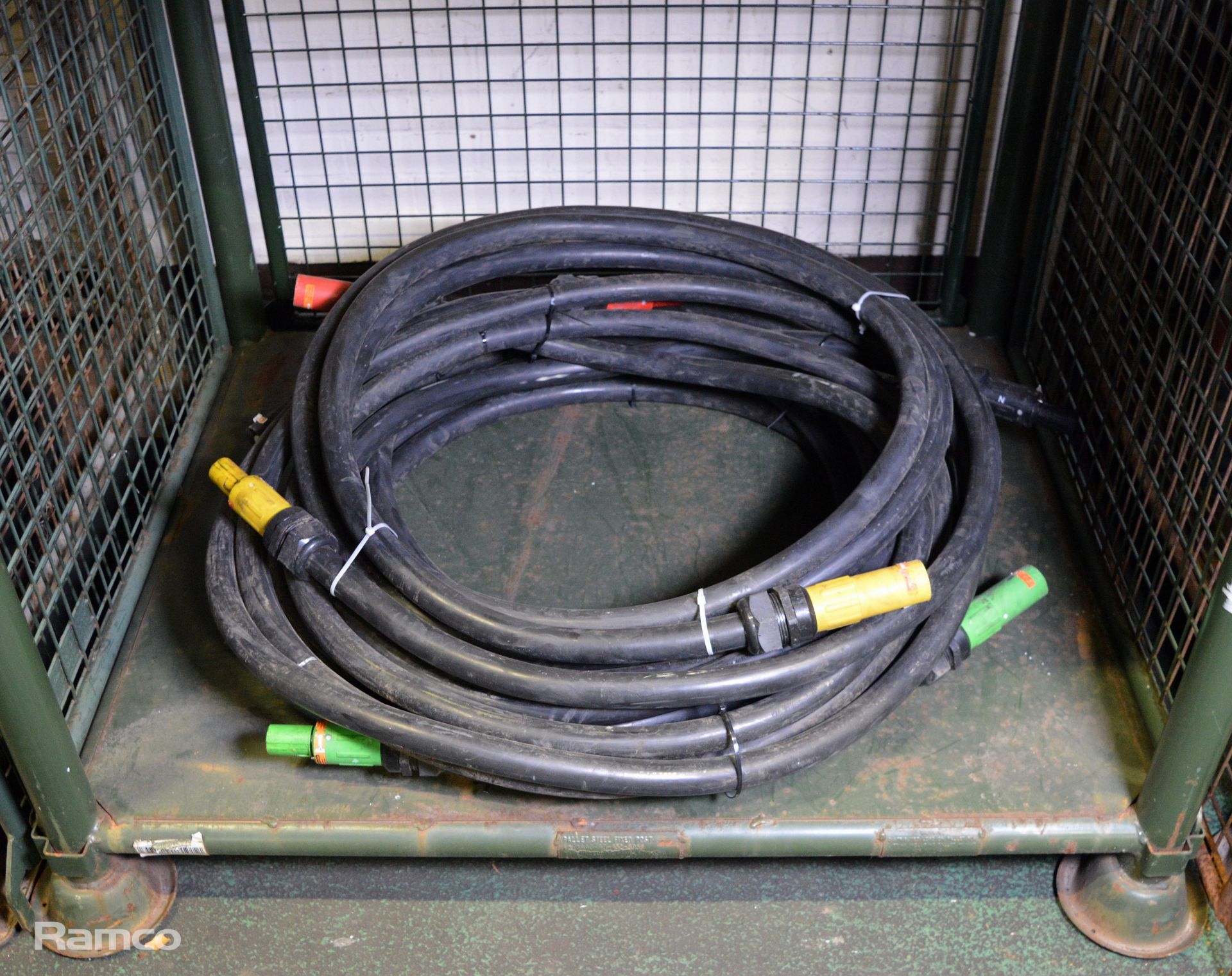 5x Heavy duty extension cable with M/F coupling 600vac 660amp