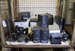 Various office equipment - monitor, phones, laptops