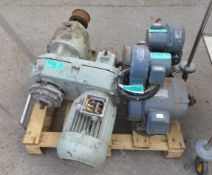 2x 3 phase torque motors, 1x electric motor with reduction gear drive