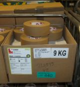 Scapa 3302 Buff Tan Linen Tape - 50mm x 50m rolls - 16 Per Box - 2 boxes