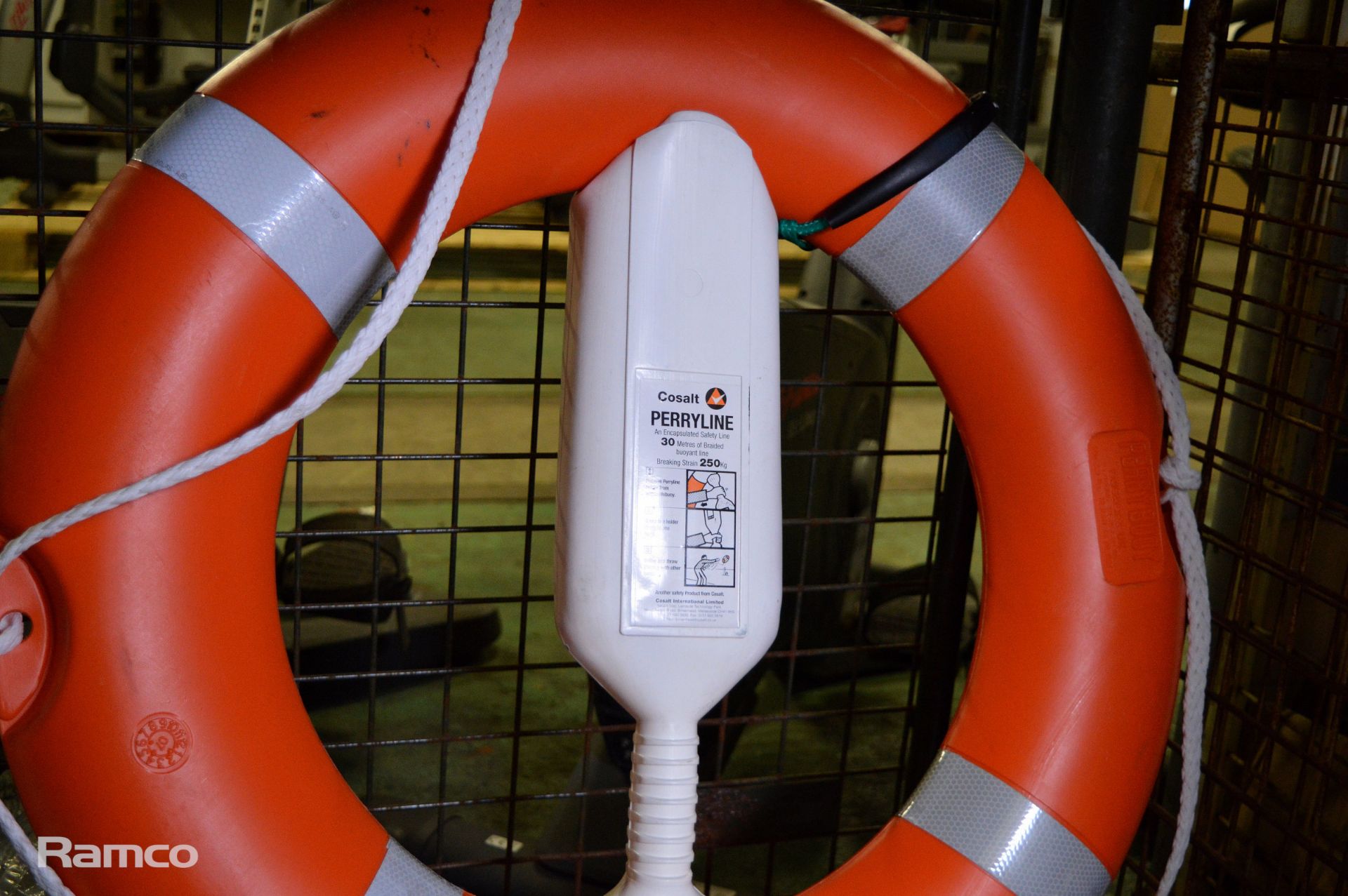 Various domestic - rescue buoy, gloves, fibre netting, brushes - Image 3 of 5