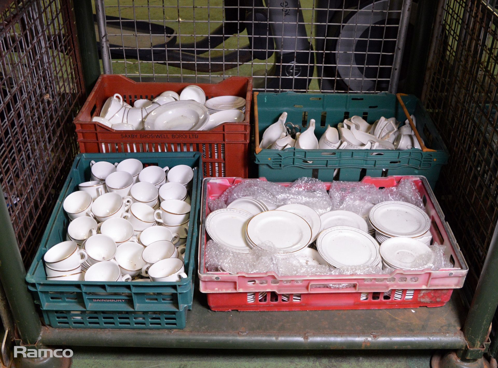 Approx 150 Assorted crockery including cup / saucer / plate / gravy boat