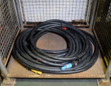 5x Heavy duty extension cable with M/F coupling 600vac 660amp