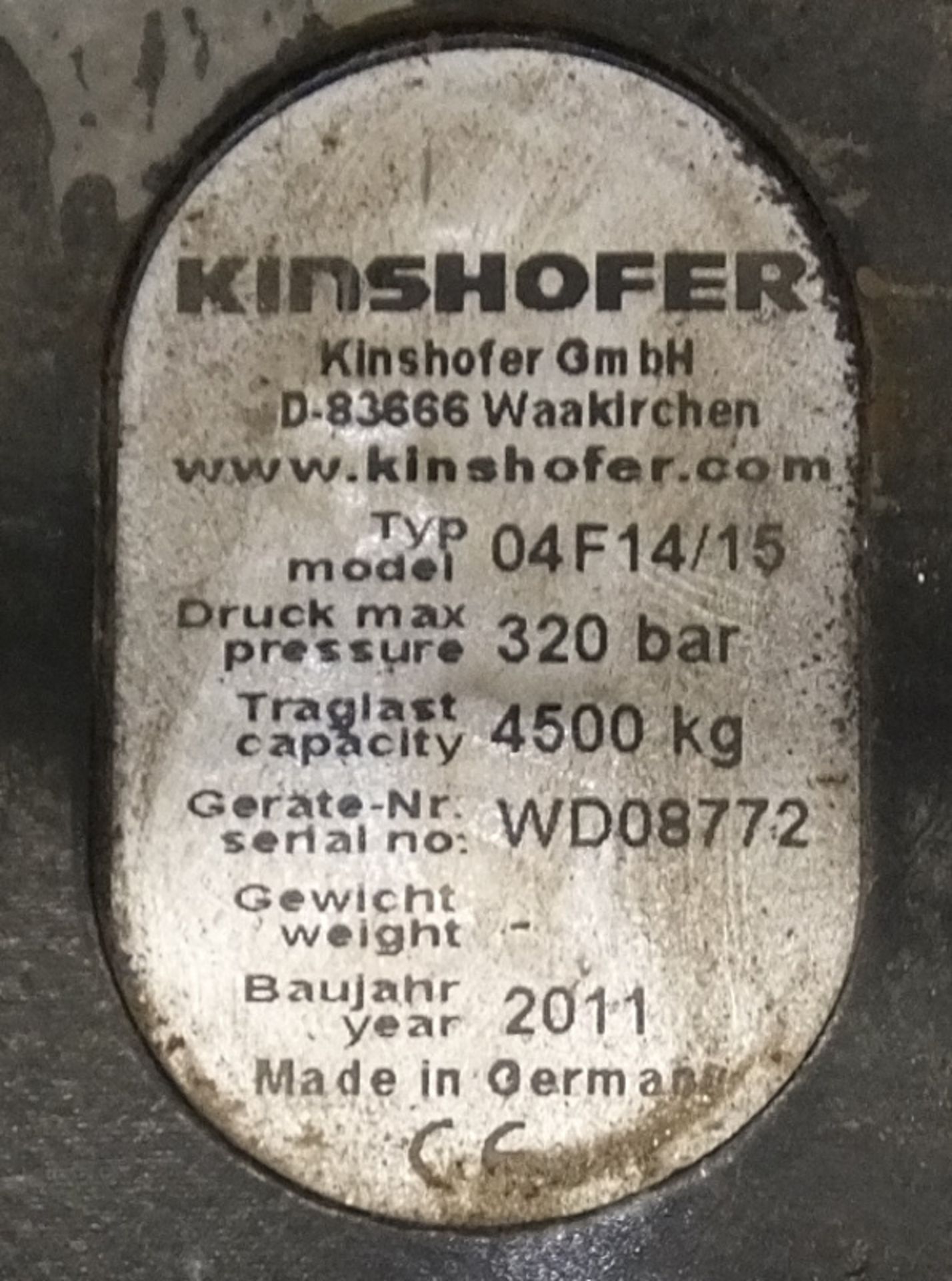 Kinshofer 04F14/15 bucket - 320 bar - Capacity 4500kg - Serial WD08772 - Year 2011 - Image 7 of 7