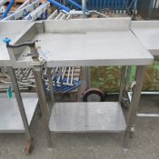 Stainless Steel Catering Corner Workstation L 890 x W 710 x H 900mm with can opener