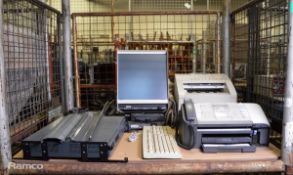 Office Equipment , fax machines, Bell & Howell microfische reader, desk phones