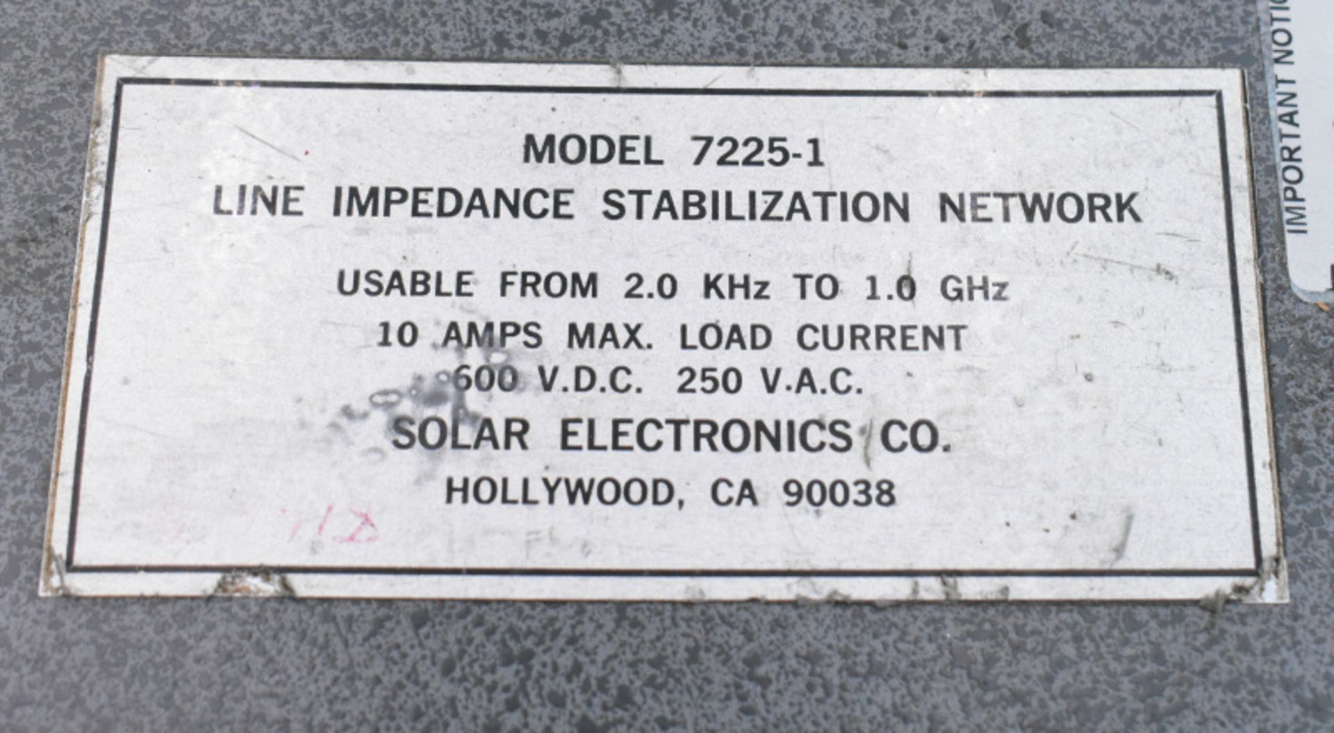 2x Solar 7225-1 network line stabilization units - Image 2 of 3