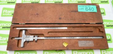 Vernier Depth Gauge & Wooden Case