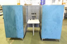 Acoustic Seating Booth With Desk & Electrical Hook Up - 2 bays