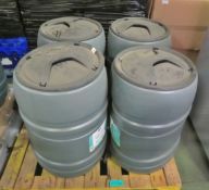 4x Green Plastic 136 Litre Water Butts