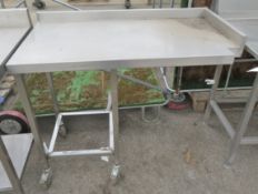 Stainless Steel Table On Wheels L 1100 x W 600 x H 900mm