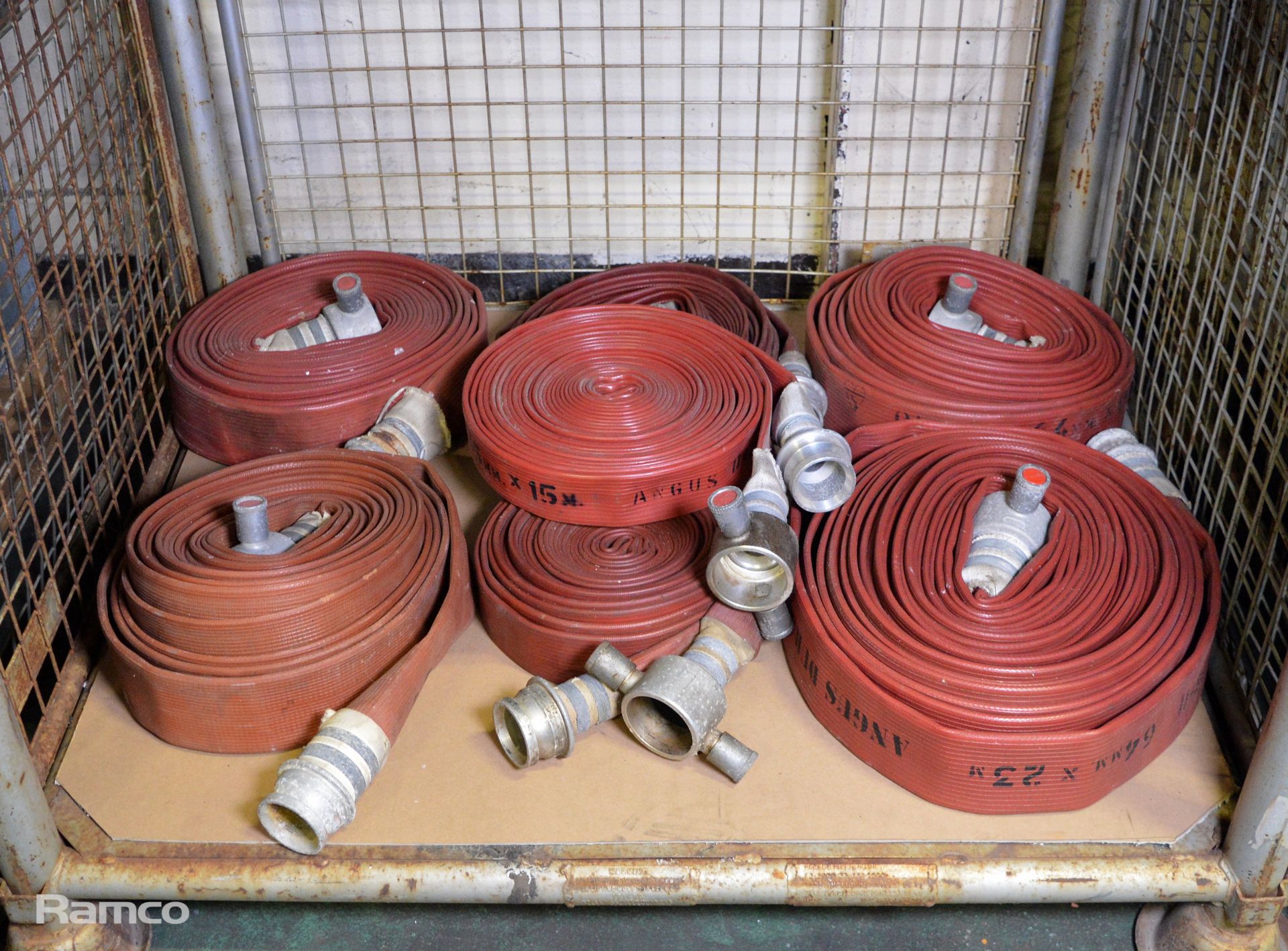 7 reels of Layflat fire hose