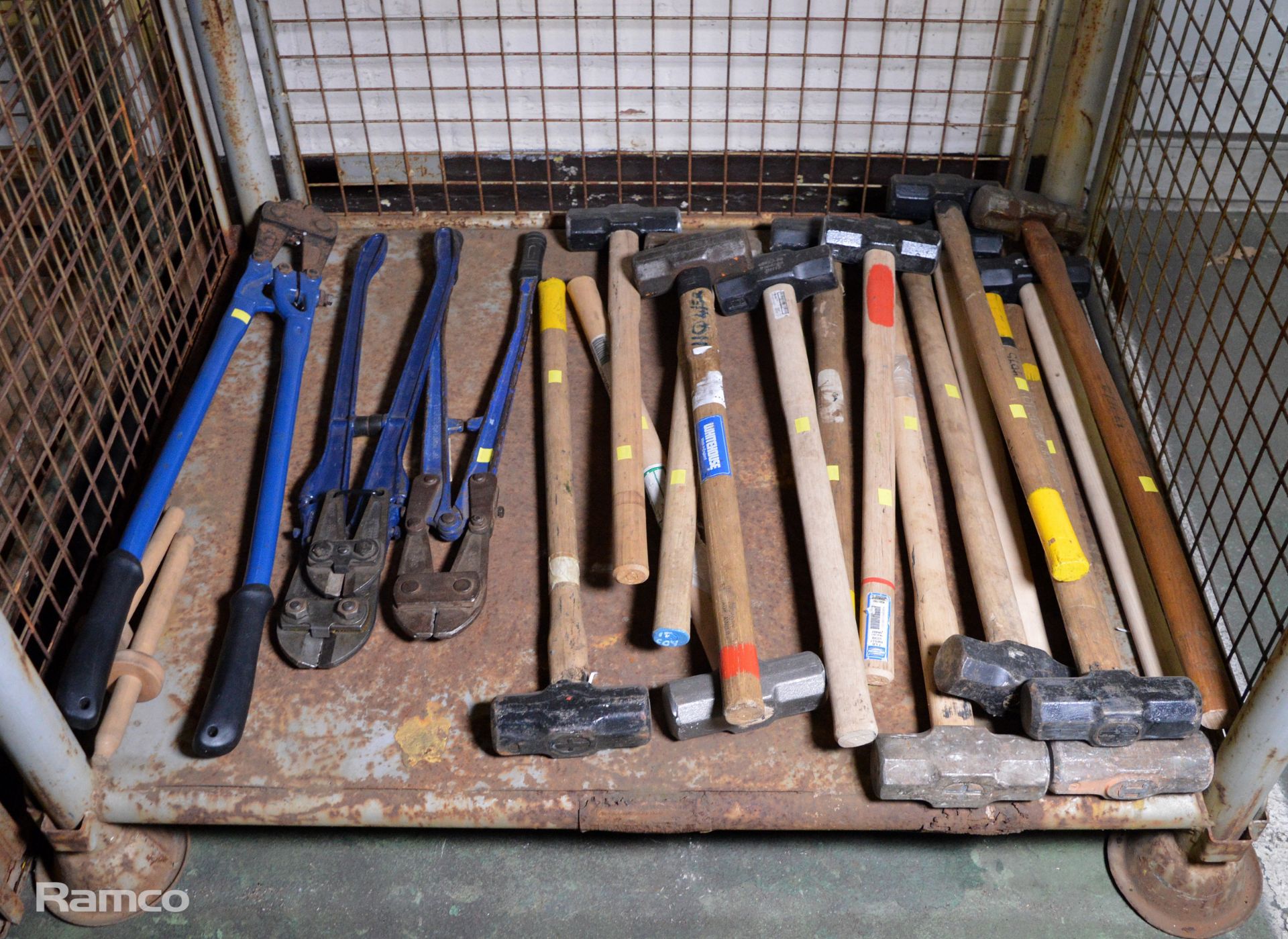16x Sledge Hammers 7LB, 3x bolt croppers