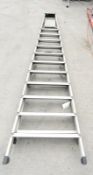 Large aluminium step ladder 11 tread & platform