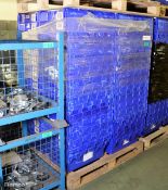 60x Plastic Tote Boxes With Attached Lids - L 600 x W 400 x H 350mm