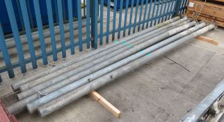 6x 4M x 100mm diameter heavy duty galvanised steel posts