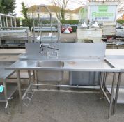 Sink unit with tap and hose 185 x 80 x 85cm (190 inc tap)