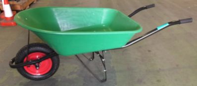 Green wheelbarrow