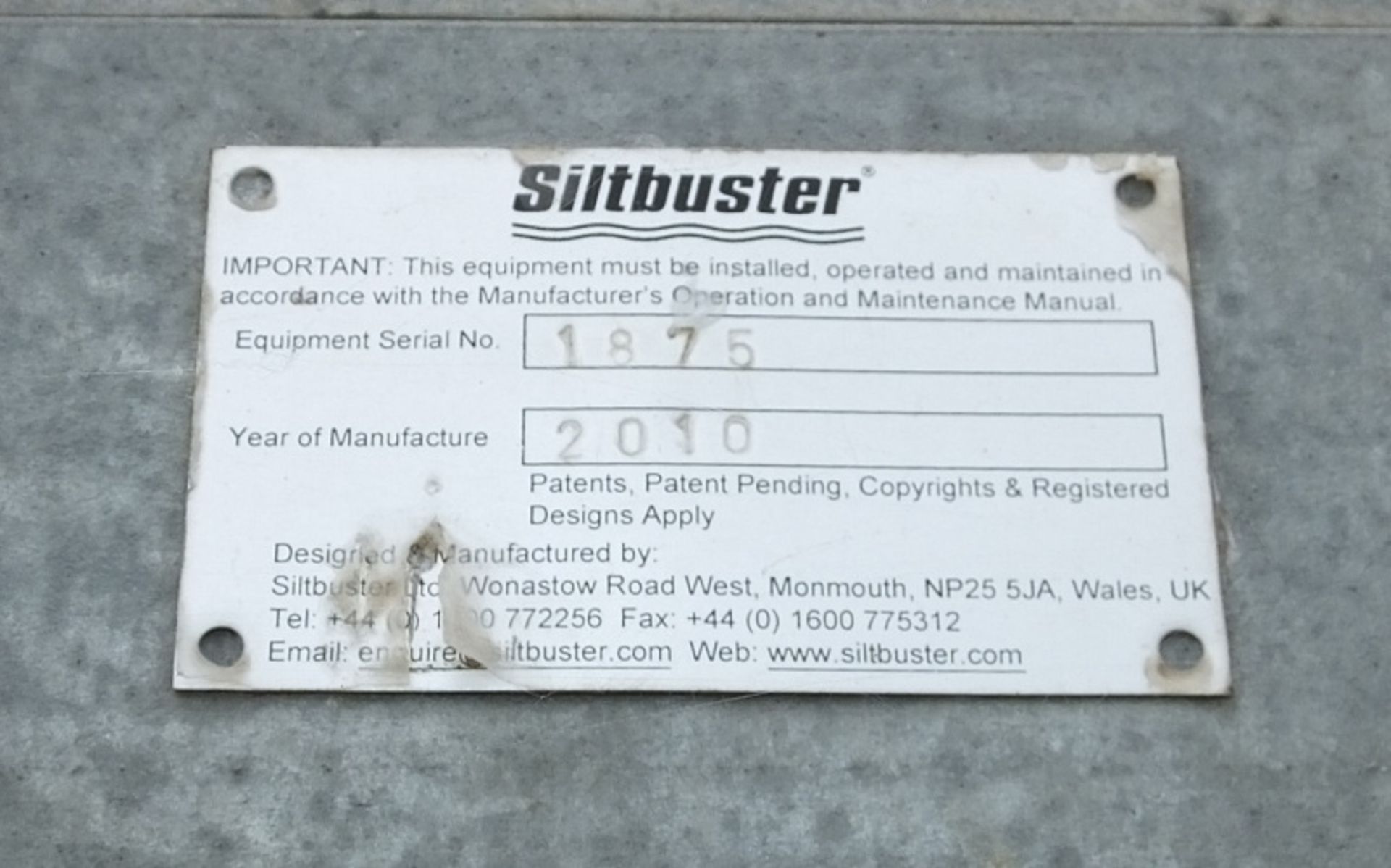 Siltbuster water treatment system serial 1875 - Year of manufacture 2010 - with various ancillary eq - Image 8 of 13