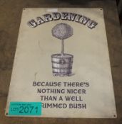 Tin sign 400 x 300mm - Gardening