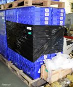 60x Plastic Tote Boxes With Attached Lids - L 600 x W 400 x H 350mm