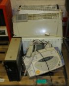 3x free standing heaters, Lincat electric fly killer, Wall mountable heater, Brother fax machine