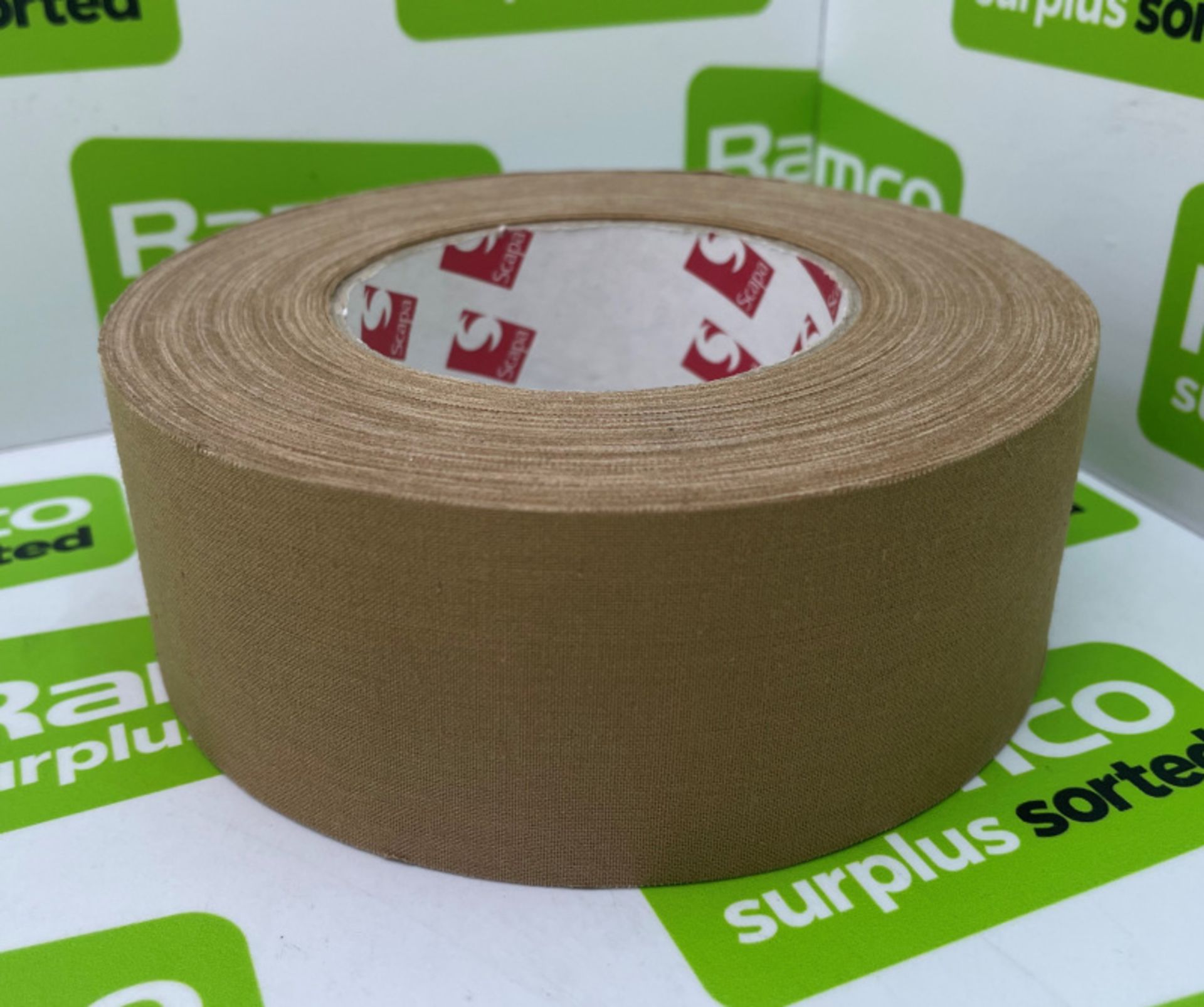 Scapa 3302 Pro Tape - Buff Tan/Beige - 50mm x 50M rolls - 16 rolls per box - 28 boxes & 1x box of 4 - Image 2 of 5