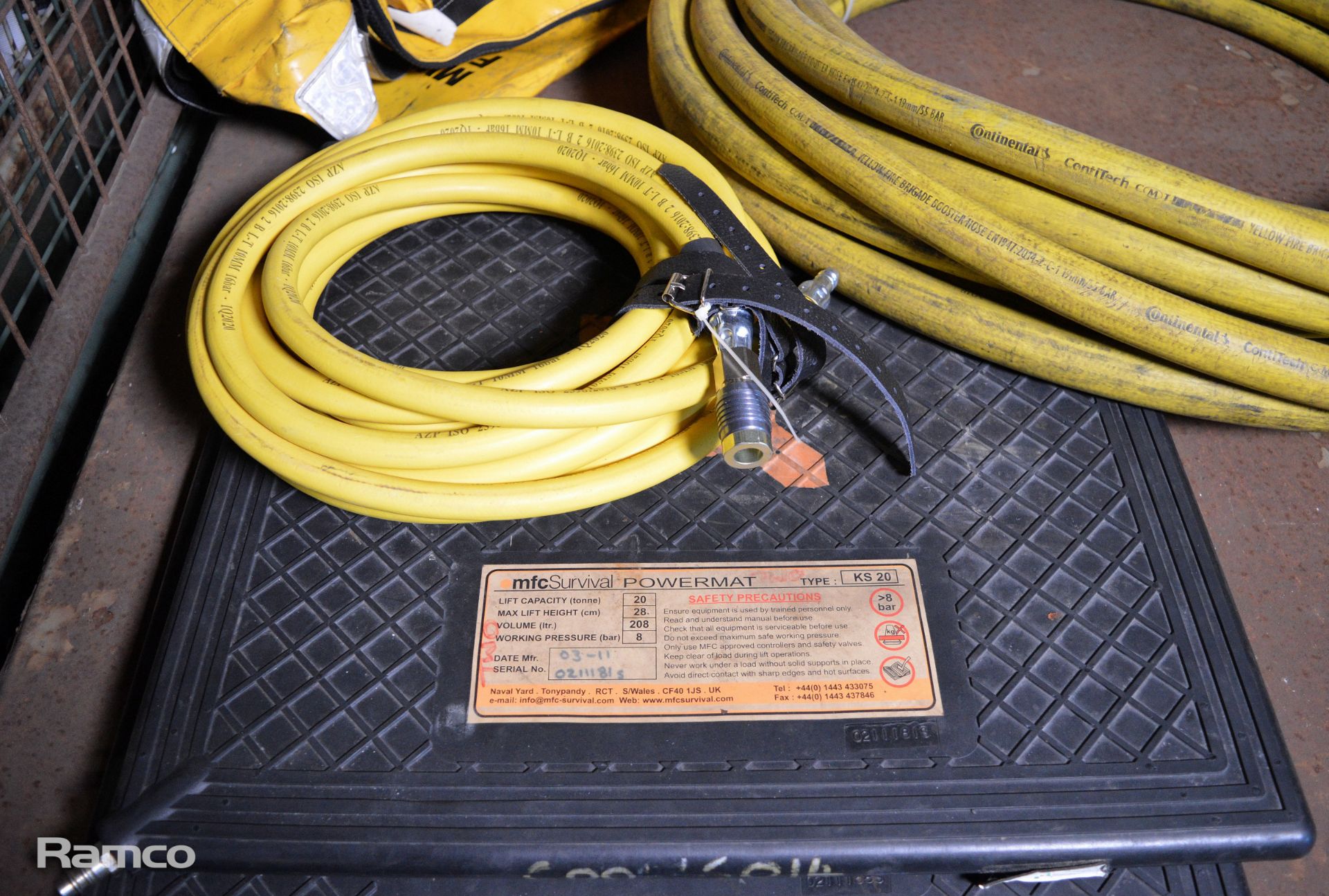 2x MFC Powermat KS20 high pressure lifting pads / bags, Hoses for inflation apparatus - Image 2 of 3