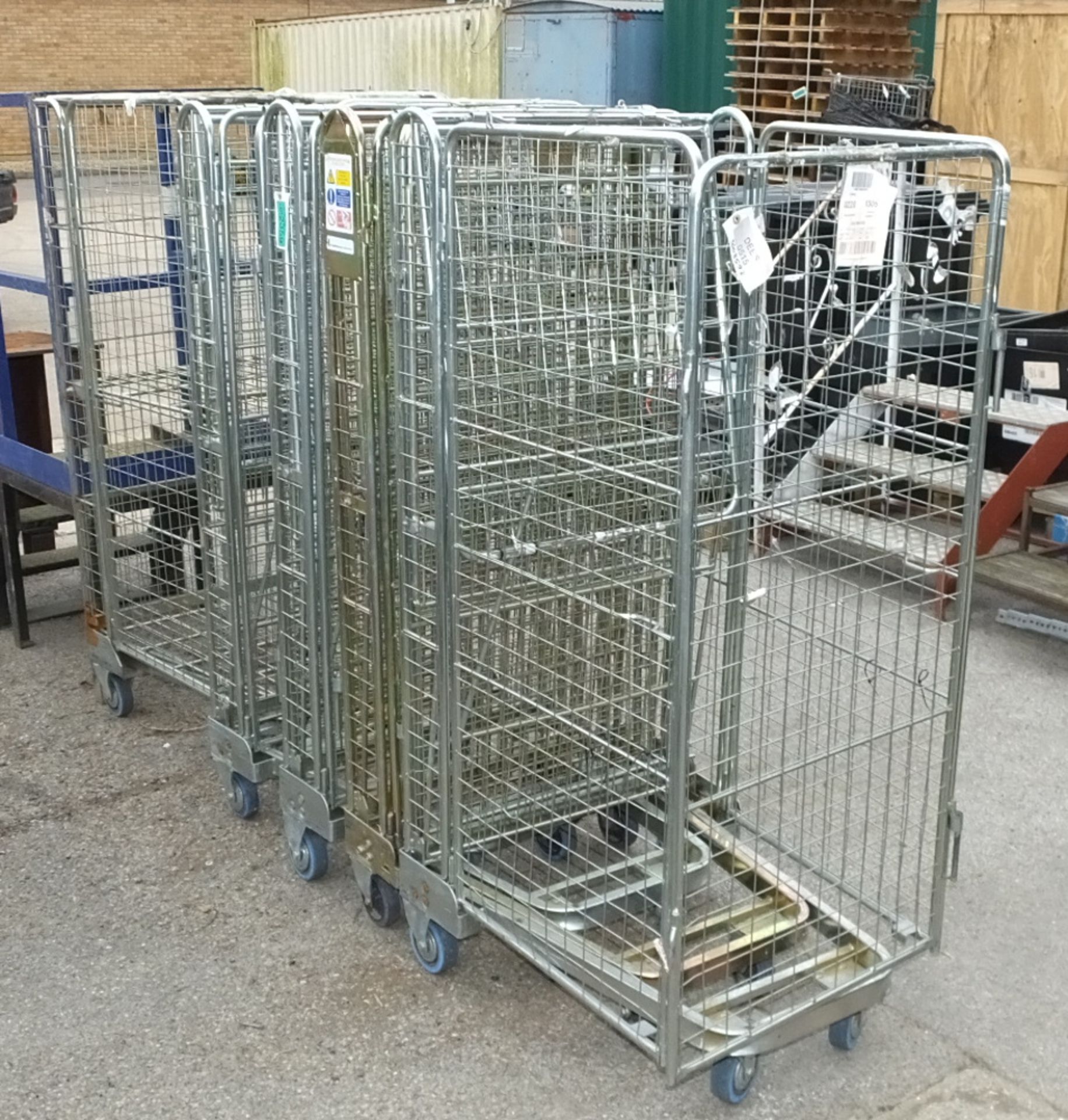 6x Palletower Mobile Caged Laundry Trollies