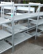 Aluminium framed 4x shelf racking L 140 x W 57 x H 172cm