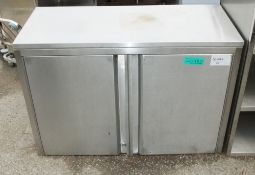 Stainless steel cabinet double door & shelf L 100 x W 40 x H 70cm