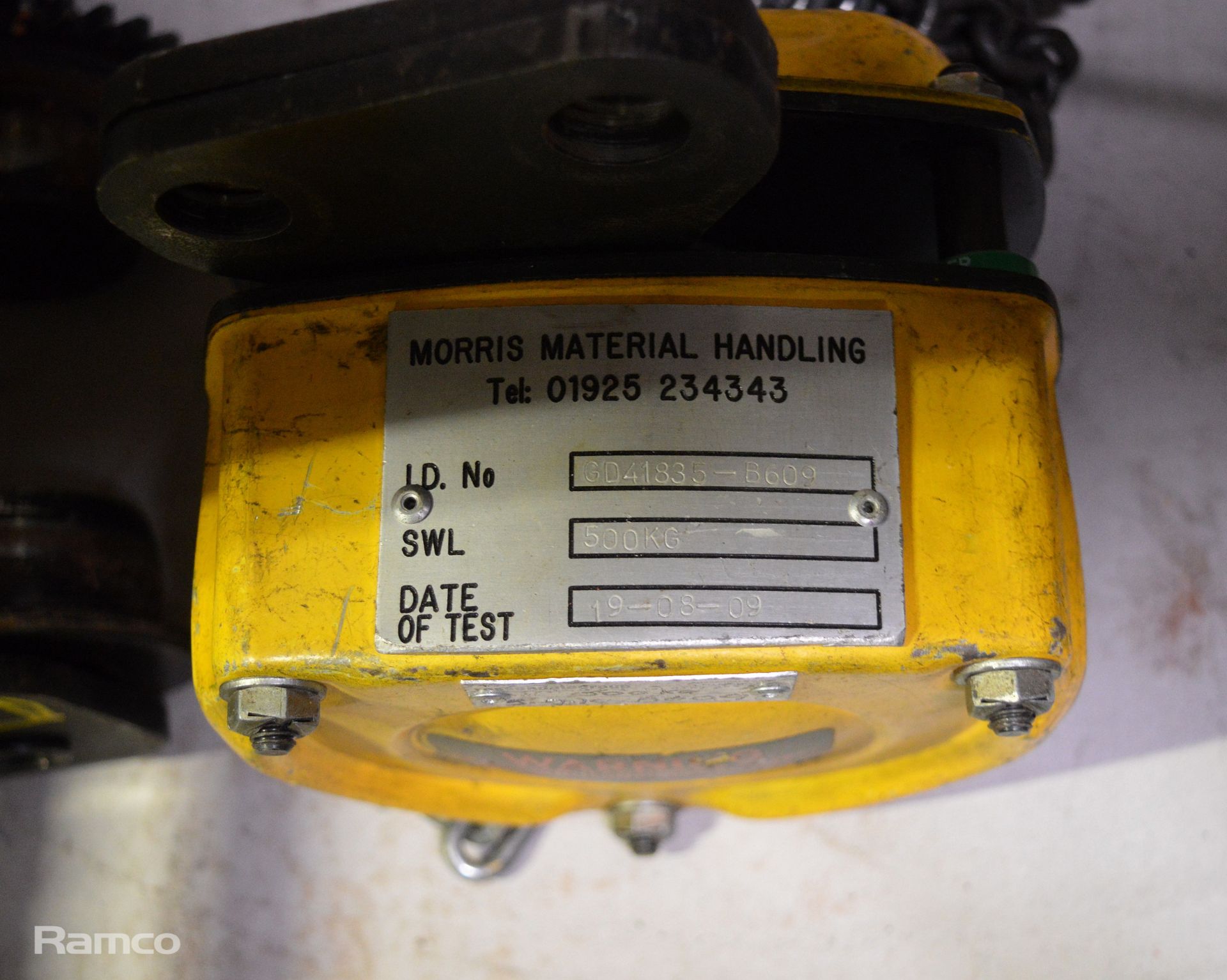 Morris 190 Series 500Kg manual chain hoist - Image 7 of 7