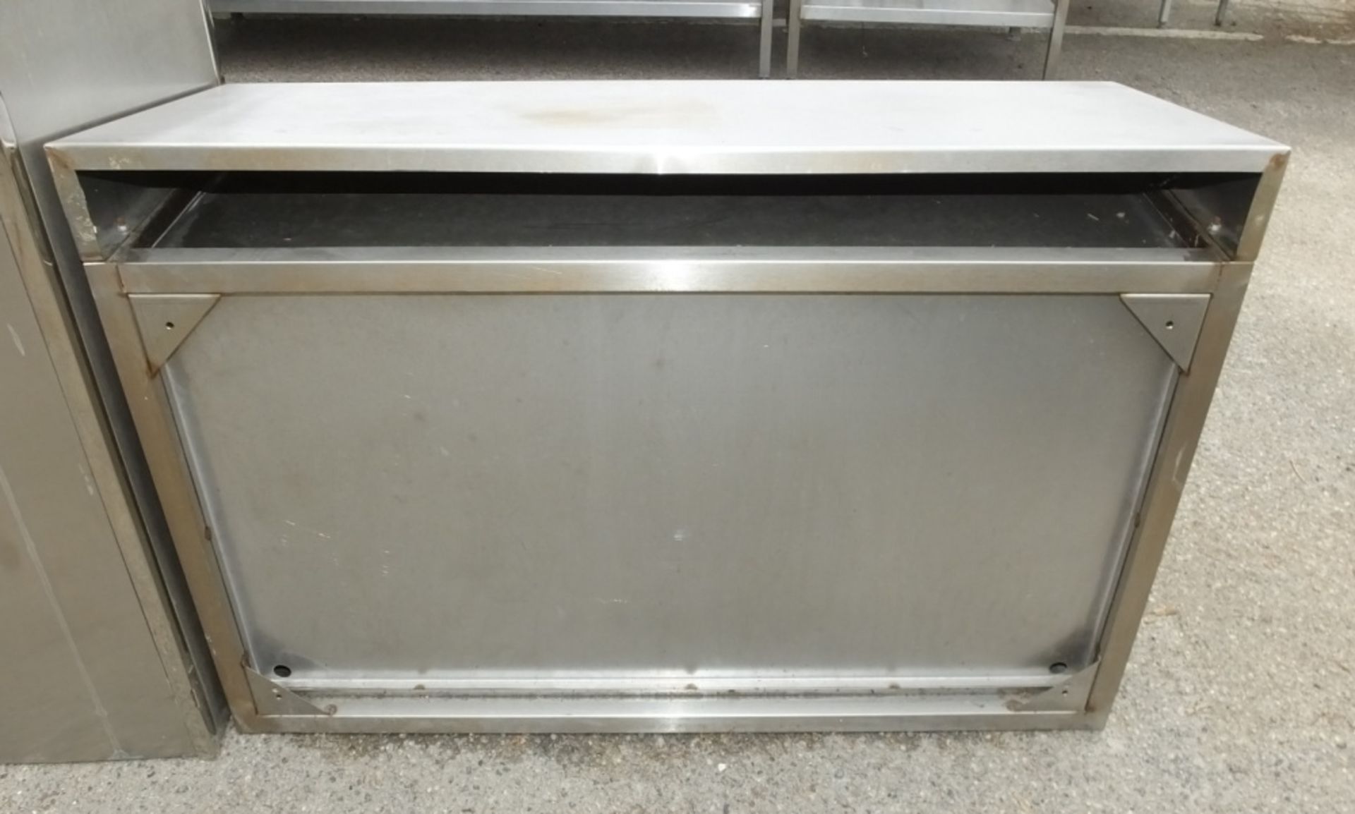Stainless steel cabinet double door & shelf L 100 x W 40 x H 70cm - Image 3 of 3