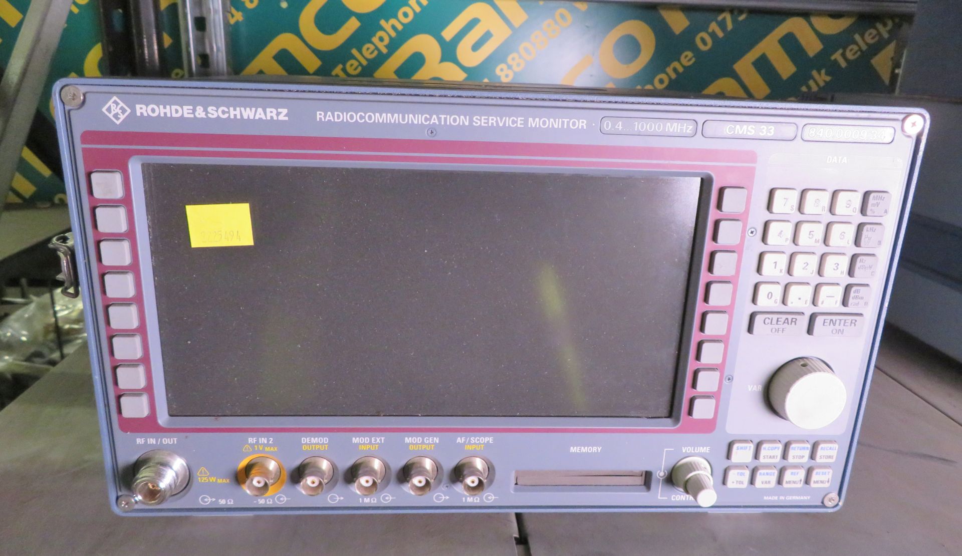 Rohde & Schwarz CMS33 Radiocommunication Service Monitor - Image 2 of 3