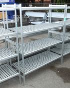 Aluminium framed 4x shelf racking L 140 x W 57 x H 172cm