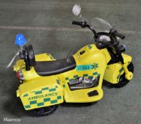 Small plastic Ambulance battery operated ride on motorcycle