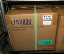 Disposable Vinyl gloves powder free - 100 per bag - 10 bags per box - 2 boxes