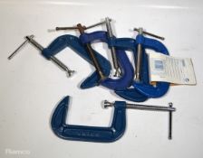 5x G-Clamps - various sizes