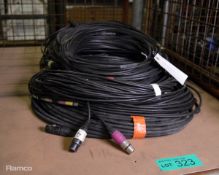 10x Neutrik Male to Female 3 Pin Extension Cable 15-25m