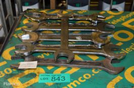 10x Open Ended Spanners - various sizes