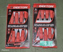 2x Dekton soft grip screwdriver sets - 9 piece