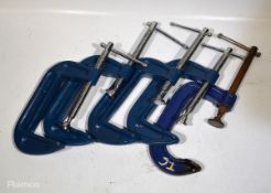5x G-Clamps - various sizes