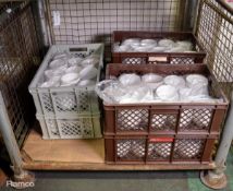 Small ceramic bowls - 12cm diameter - approx 50 per tray - 6 trays