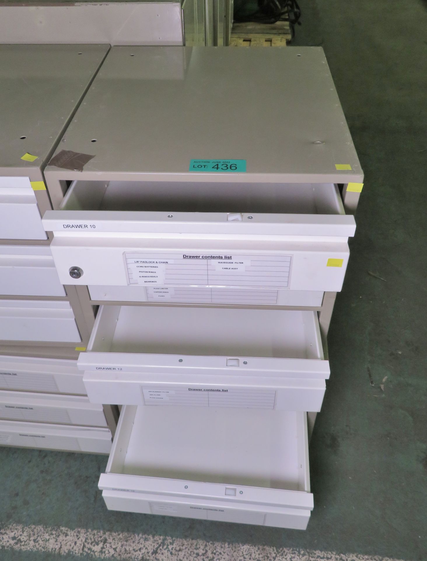 2x Aluminium 3-drawer units L 50 x W 56 x H 46cm - Image 3 of 4