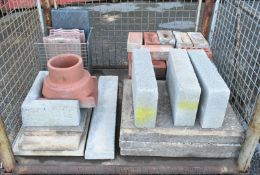 Various Building material, bricks, slabs, roof tiles