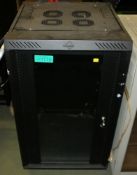 Black Glass Fronted Server Cabinet L 600 x W 650 x H 1080mm