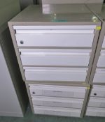 2x Aluminium 3-drawer units L 50 x W 56 x H 46cm