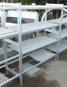 Aluminium framed 4x shelf racking L 140 x W 57 x H 172cm